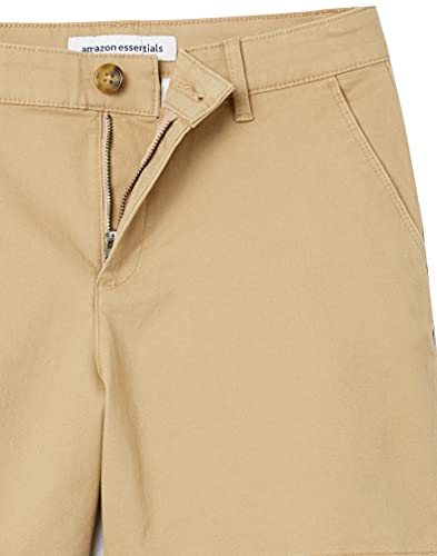 Amazon Essentials Women's Mid-Rise Slim-Fit 5 Inch Inseam Khaki Short (Available in Straight and Curvy Fits), Khaki Brown, 14