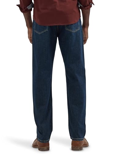 Wrangler Men's Free-to-Stretch Relaxed Fit Jean, Blackened Indigo, 42W x 30L