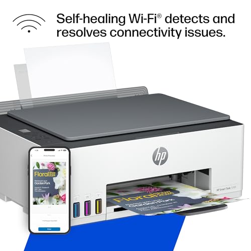 HP Smart Tank 5101 Wireless All-in-One Refillable Ink Tank Printer, Scanner, Copier with 2 years of Ink included, Wireless printer for home use (1F3Y0A)