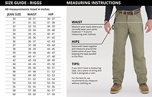 Wrangler Riggs Workwear mens Ranger work utility pants, Bark, 36W x 30L US