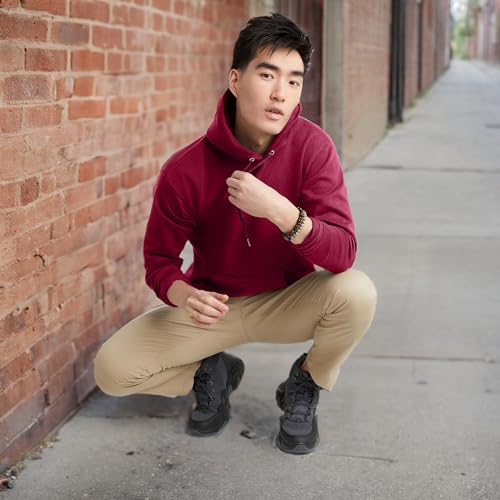 Hanes mens Pullover Ecosmart Hooded Sweatshirt Hoody, Cardinal, Medium US