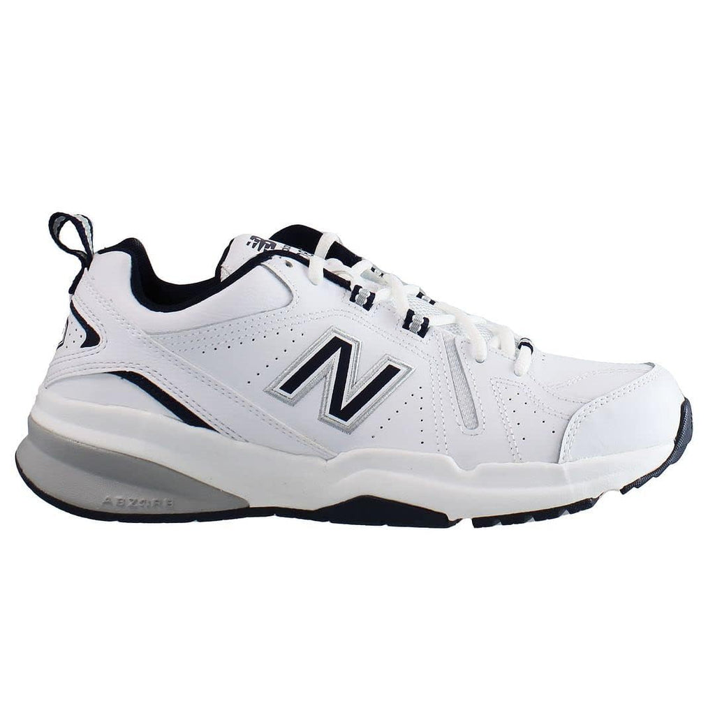 New Balance Men's 608 V5 Casual Comfort Cross Trainer, White/Navy, 10.5