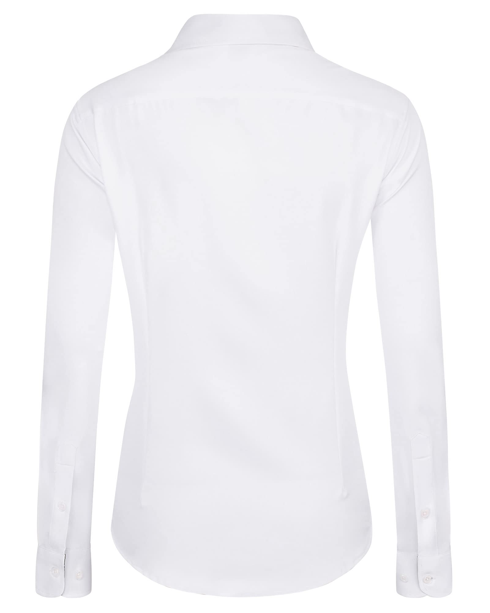 J.VER Womens Dress Shirts Long Sleeve Button Down Shirt Wrinkle-Free Business Casual Blouse Office Work Tops White Medium