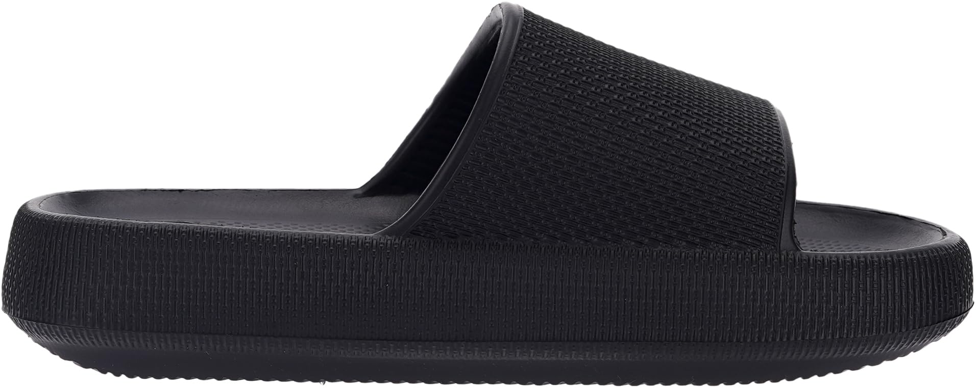 BRONAX Pillow Slippers for Women and Men | House Slides Shower Sandals | Cushioned Thick Sole 40-41 Black