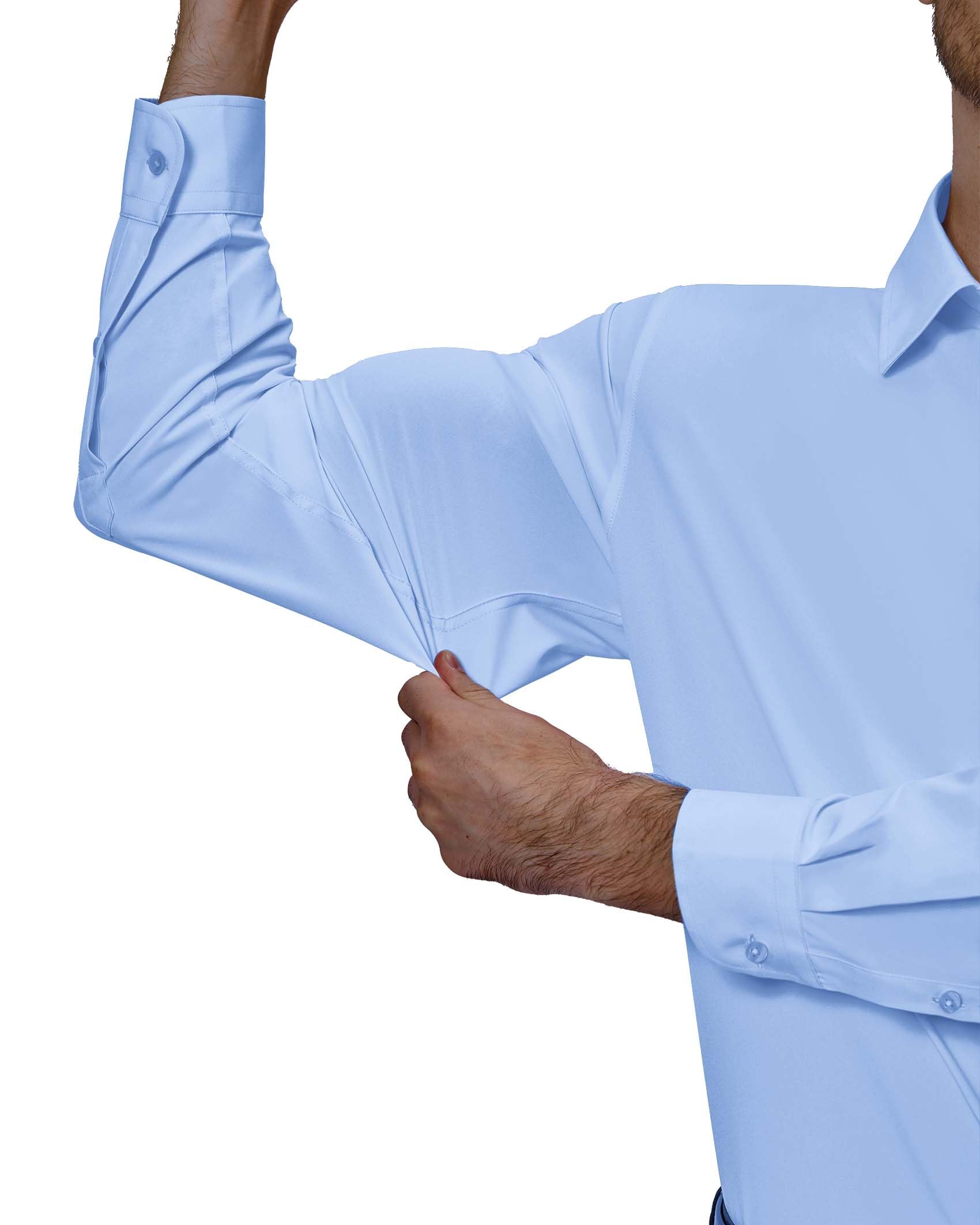 Alimens & Gentle Long Sleeve Dress Shirts for Men Blue Stretch Wrinkle Free Regular Fit Casual Business Button Down Shirt