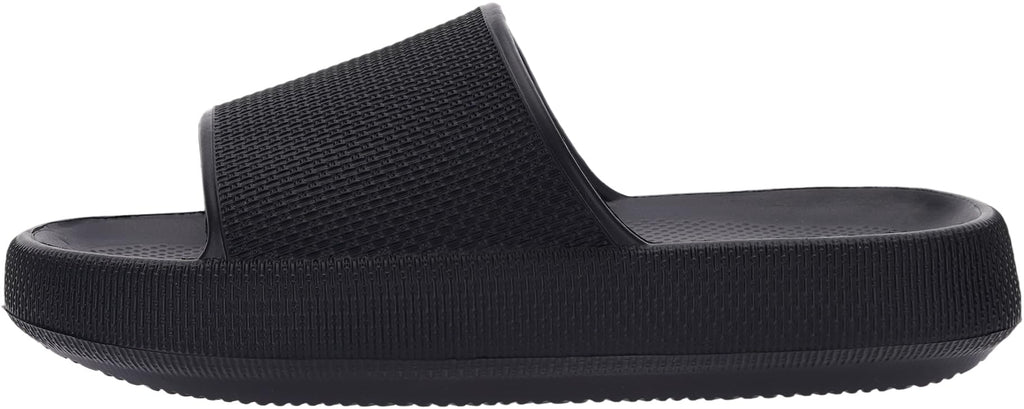 BRONAX Pillow Slippers for Women and Men | House Slides Shower Sandals | Cushioned Thick Sole 40-41 Black