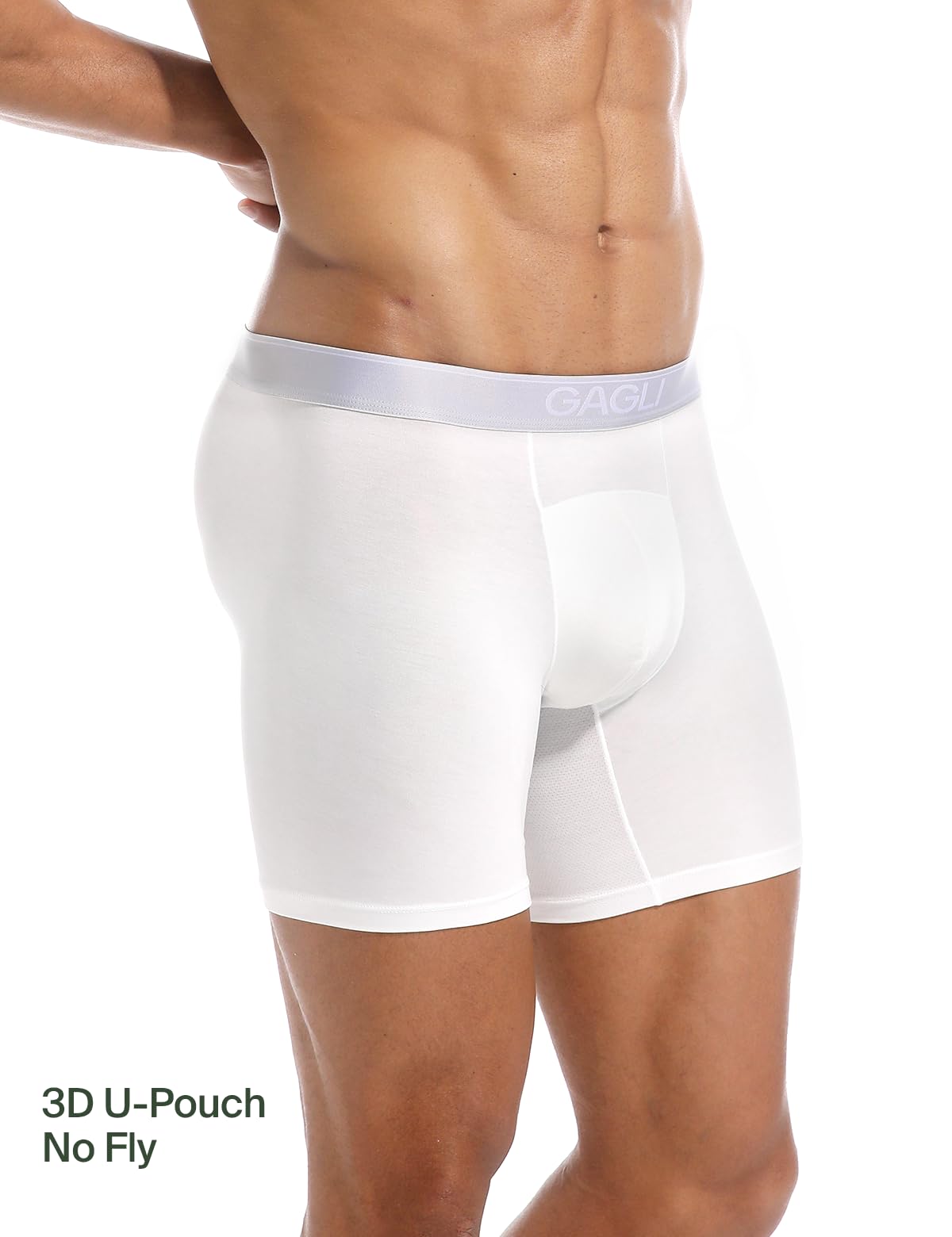 gagli 5" Boxer Briefs, Men's Underwear 3-Pack White
