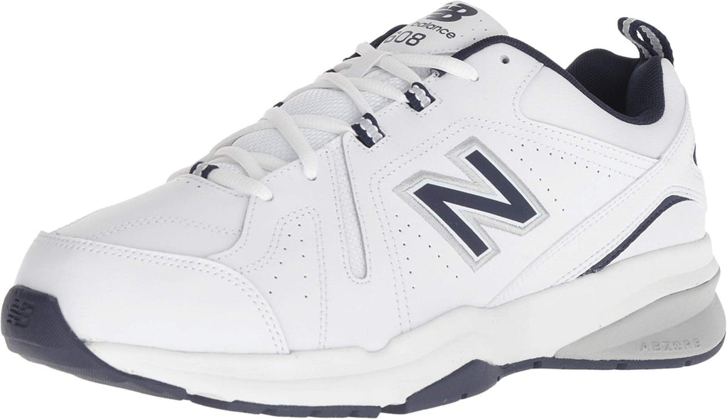 New Balance Men's 608 V5 Casual Comfort Cross Trainer, White/Navy, 10.5