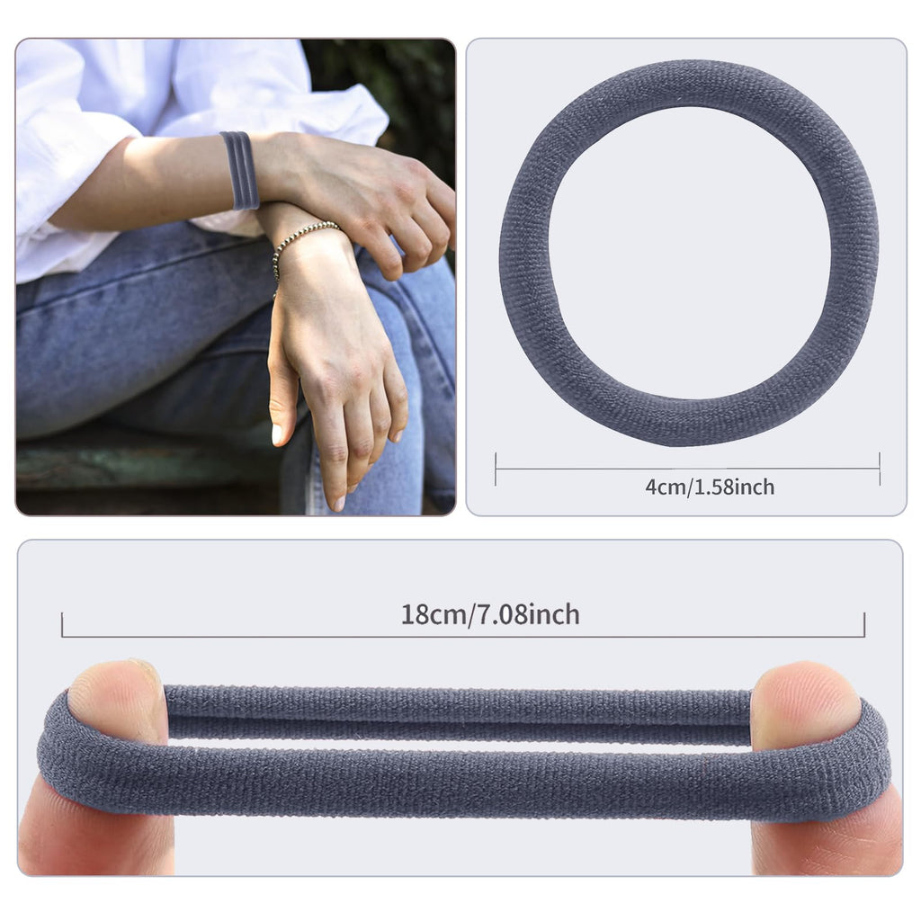 100 Pcs Hair Ties,Thick Seamless Hair Ties Boxed,Ponytail Holders Hair Accessories No Damage for Thick Hair, High elastic Hair ties for women, Hair tie for travel, Hair bands (Black-White-Red)