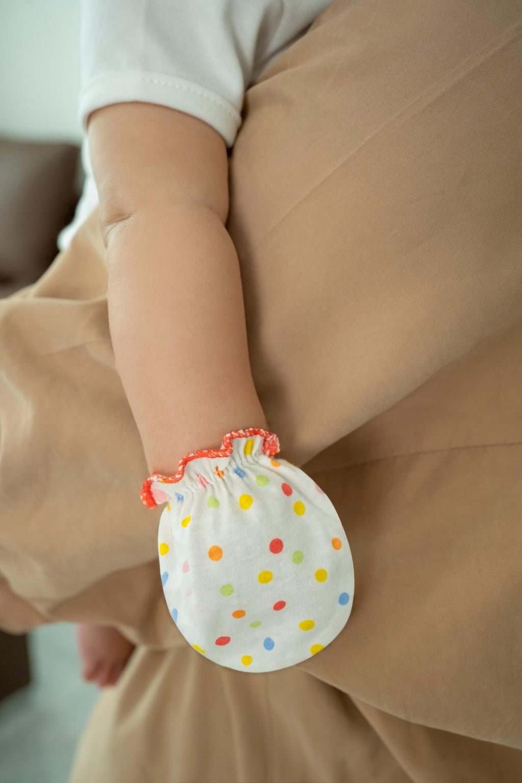 RATIVE Baby Mittens Gloves No Scratch Organic Cotton for Newborn 0-6 Months Baby Essentials Must Haves for Boys Girls (6 Pairs/g46)