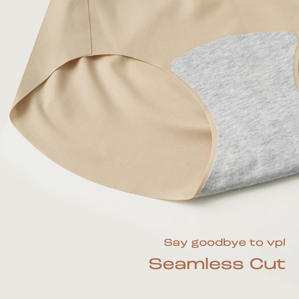 INNERSY Women's Seamless No Show Hipster Panties Invisible Light Underwear 3-Pack(3 Beige,Medium)