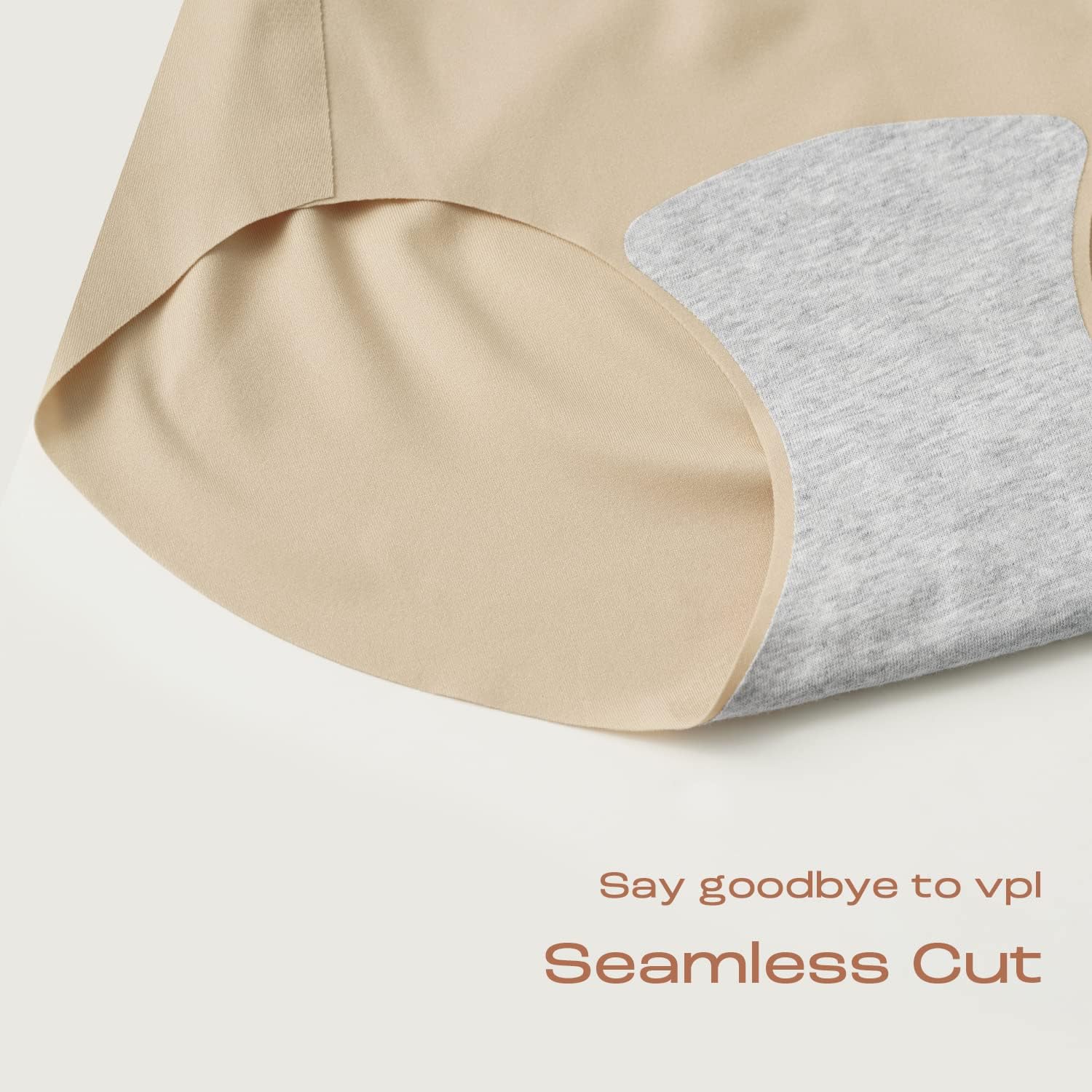 INNERSY Women's Seamless No Show Hipster Panties Invisible Light Underwear 3-Pack(3 Beige,Medium)