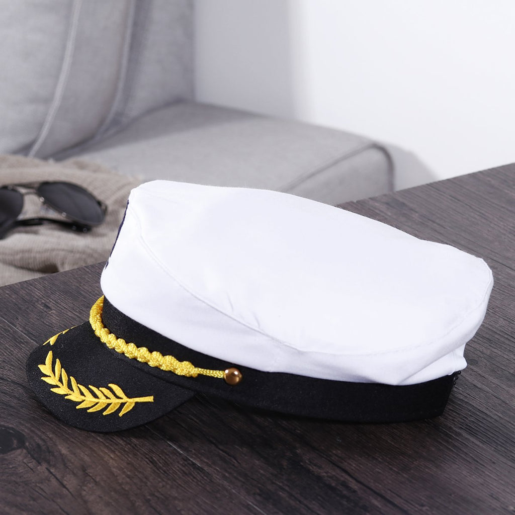 Adult Yacht Captain Hat White Sailor Hat for Women Men Yacht Boat Sailor Captain Cap Marine Admiral Costume Party Cosplay Accessory