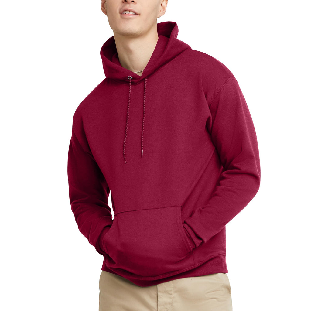 Hanes mens Pullover Ecosmart Hooded Sweatshirt Hoody, Cardinal, Medium US