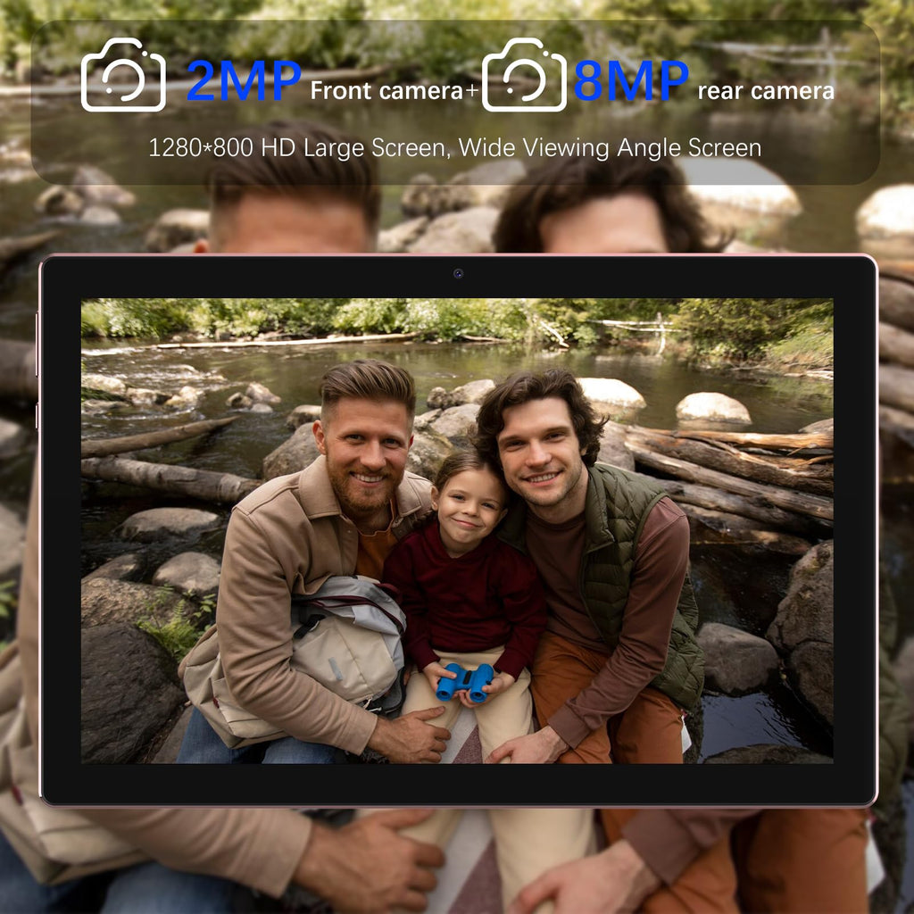 COOPERS Tablet Android 15, 10 inch Tablet 12GB RAM+64GB ROM Max 1TB, 1.8Ghz Quad-core Processor, 5G WiFi6, 6000mAh Battery Dual Camera, 2 in 1 Tablets with Keyboard Case Mouse Stylus, Widevine L1 Pink