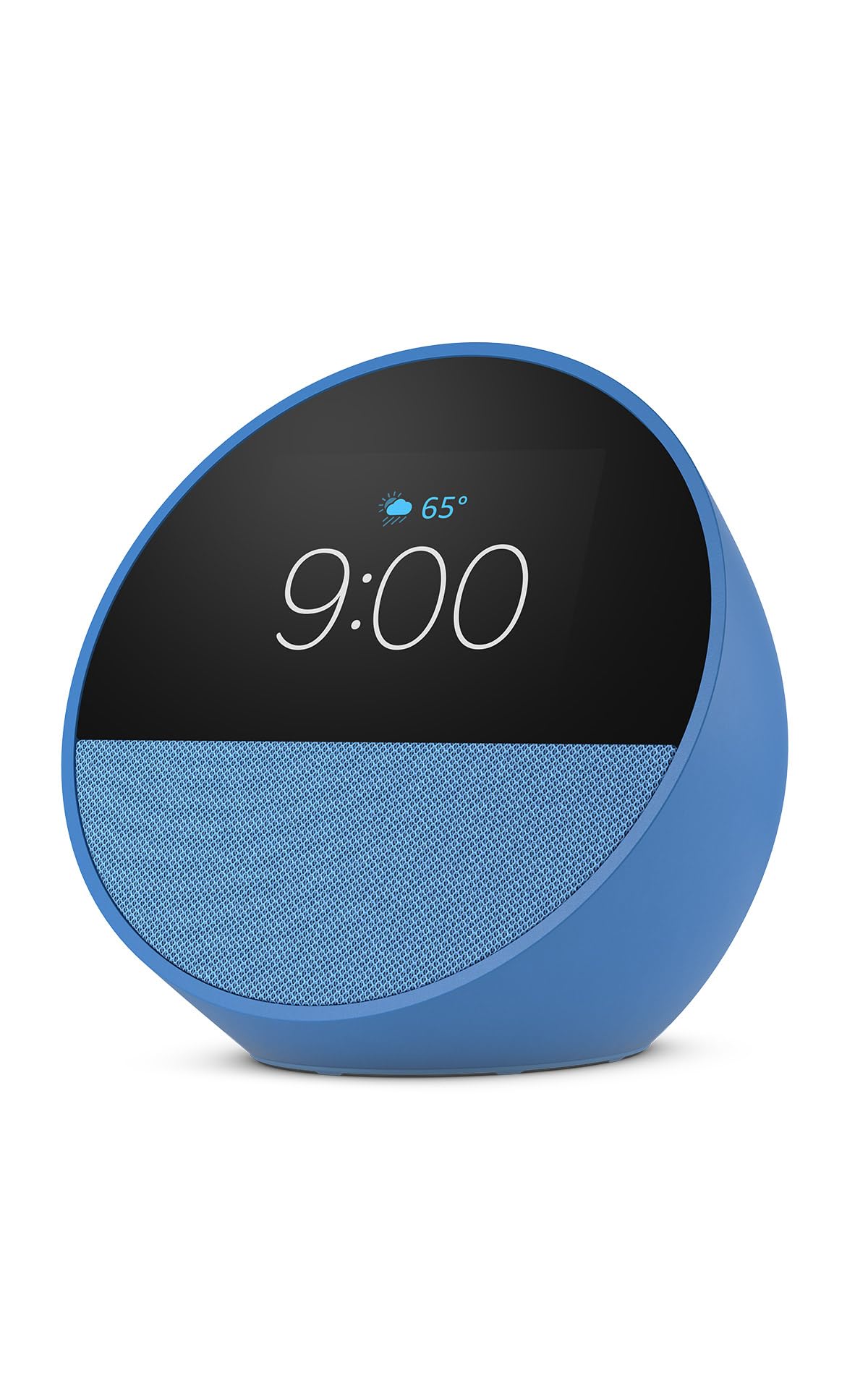 Amazon Echo Spot (newest model), Great for nightstands, offices and kitchens, Smart alarm clock with Alexa, Ocean Blue