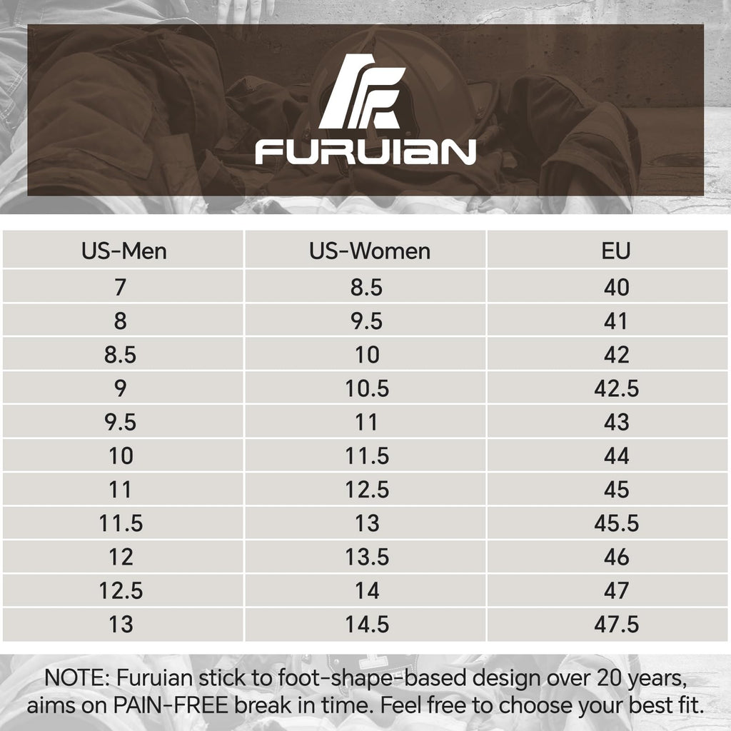 Furuian Steel Toe Boots for Men Women Comfortable Lightweight Work Boots for Men Slip Resistant High Top Steel Toe Safety Shoes Puncture Proof Indestructible Construction Boots