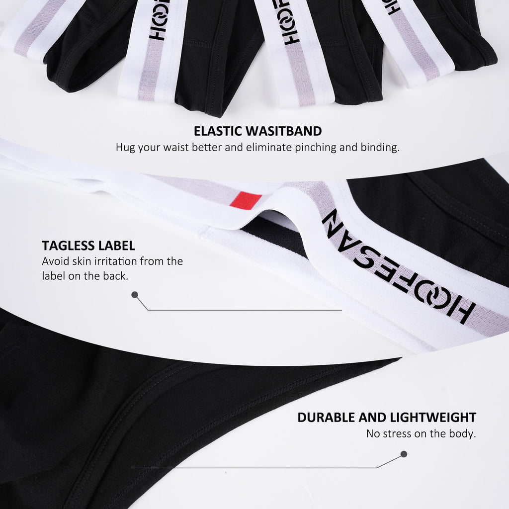 HOOFESAN Mens Underwear Briefs Pack Stretch Cotton Low Rise Briefs for Men Wide Waistband Multipack