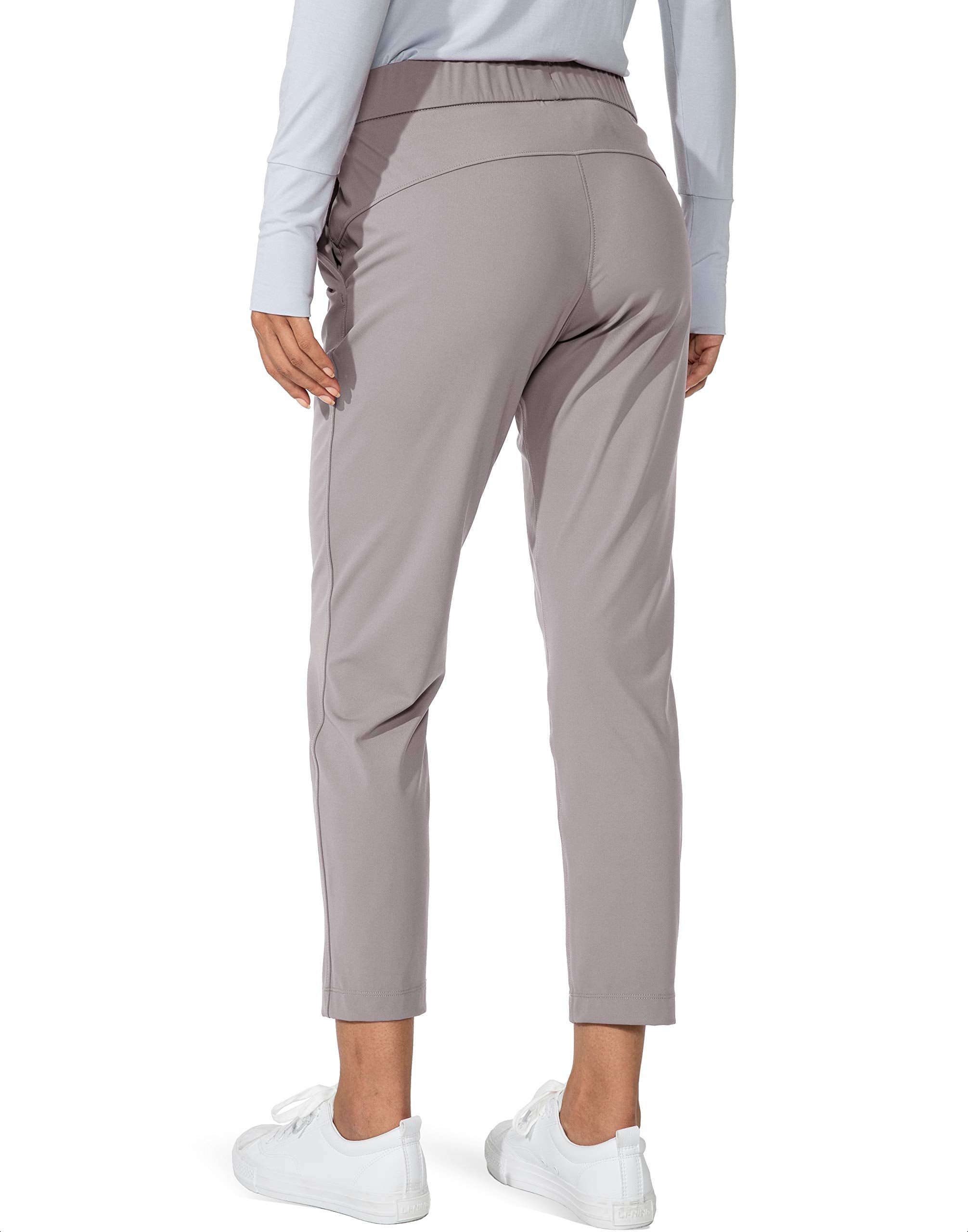 G Gradual Women's Pants with Deep Pockets 7/8 Stretch Sweatpants for Women Athletic, Golf, Lounge, Work (Dusty Grey, X-Large)