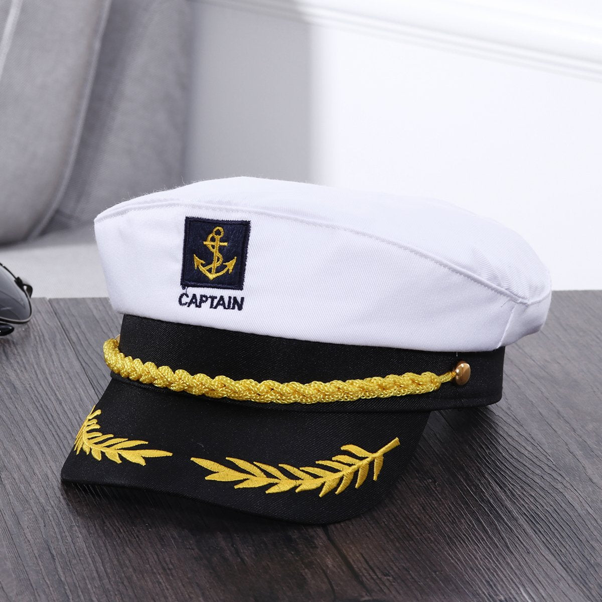 Adult Yacht Captain Hat White Sailor Hat for Women Men Yacht Boat Sailor Captain Cap Marine Admiral Costume Party Cosplay Accessory