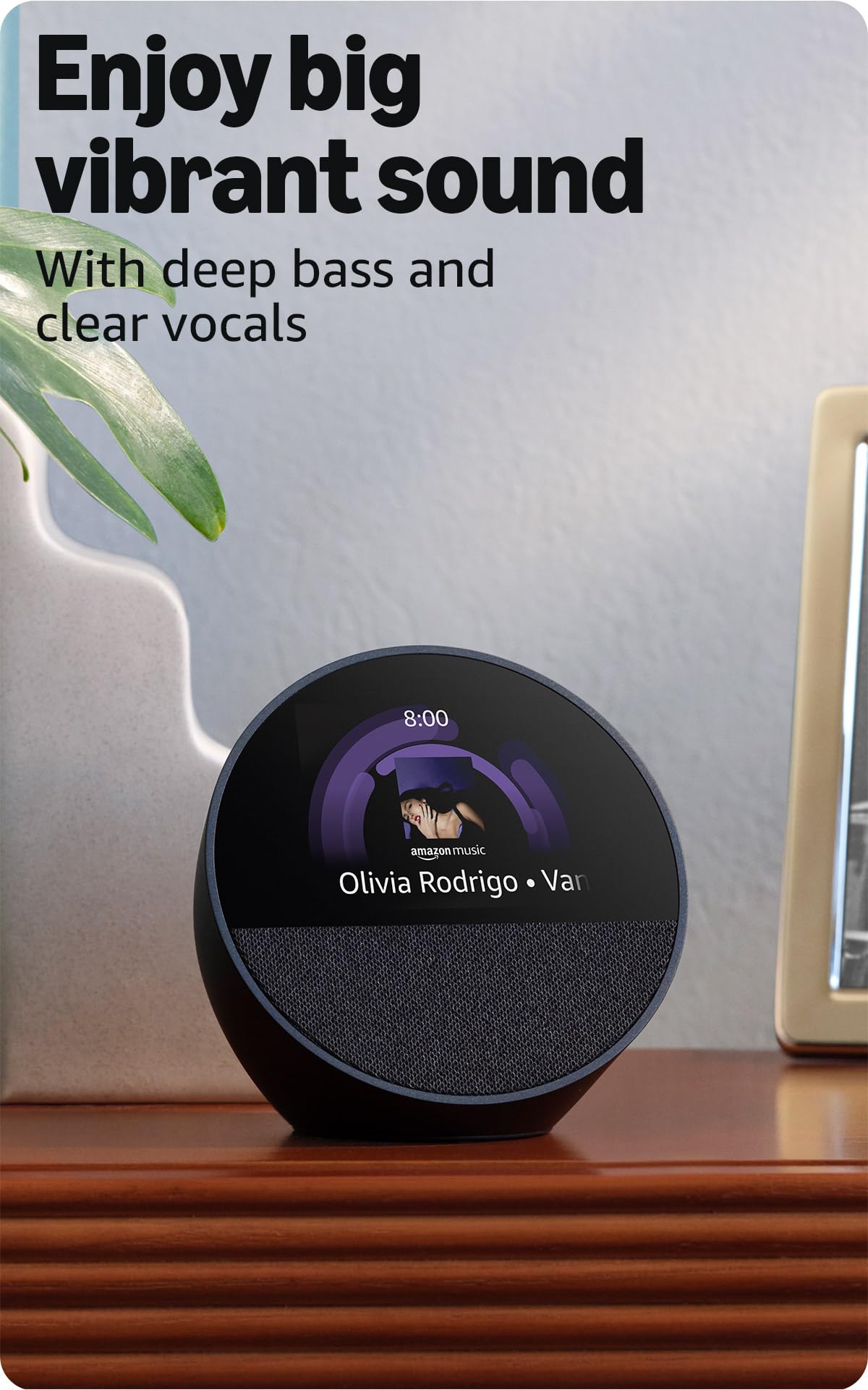Amazon Echo Spot (newest model), Great for nightstands, offices and kitchens, Smart alarm clock with Alexa, Ocean Blue