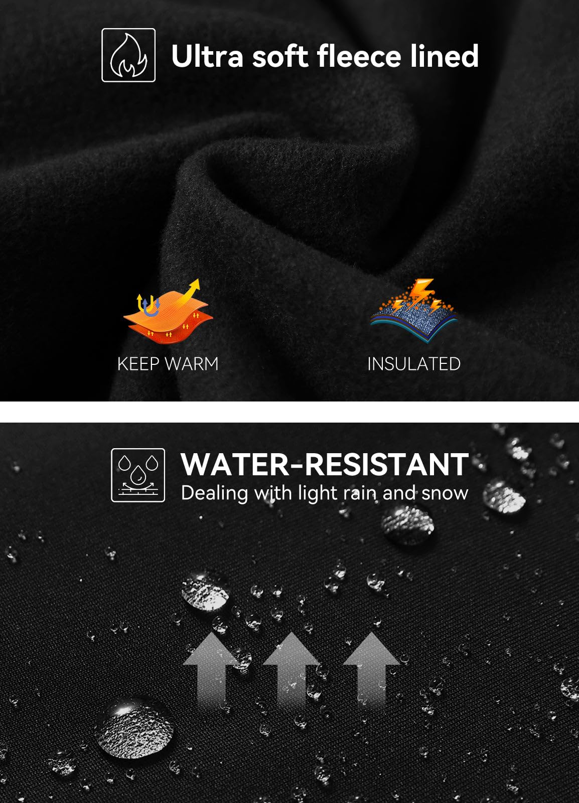 baleaf Fleece Lined Leggings Women Waterproof Thermal Winter Hiking Pants Warm Tights Skiing Running Yoga Travel Gear Black M