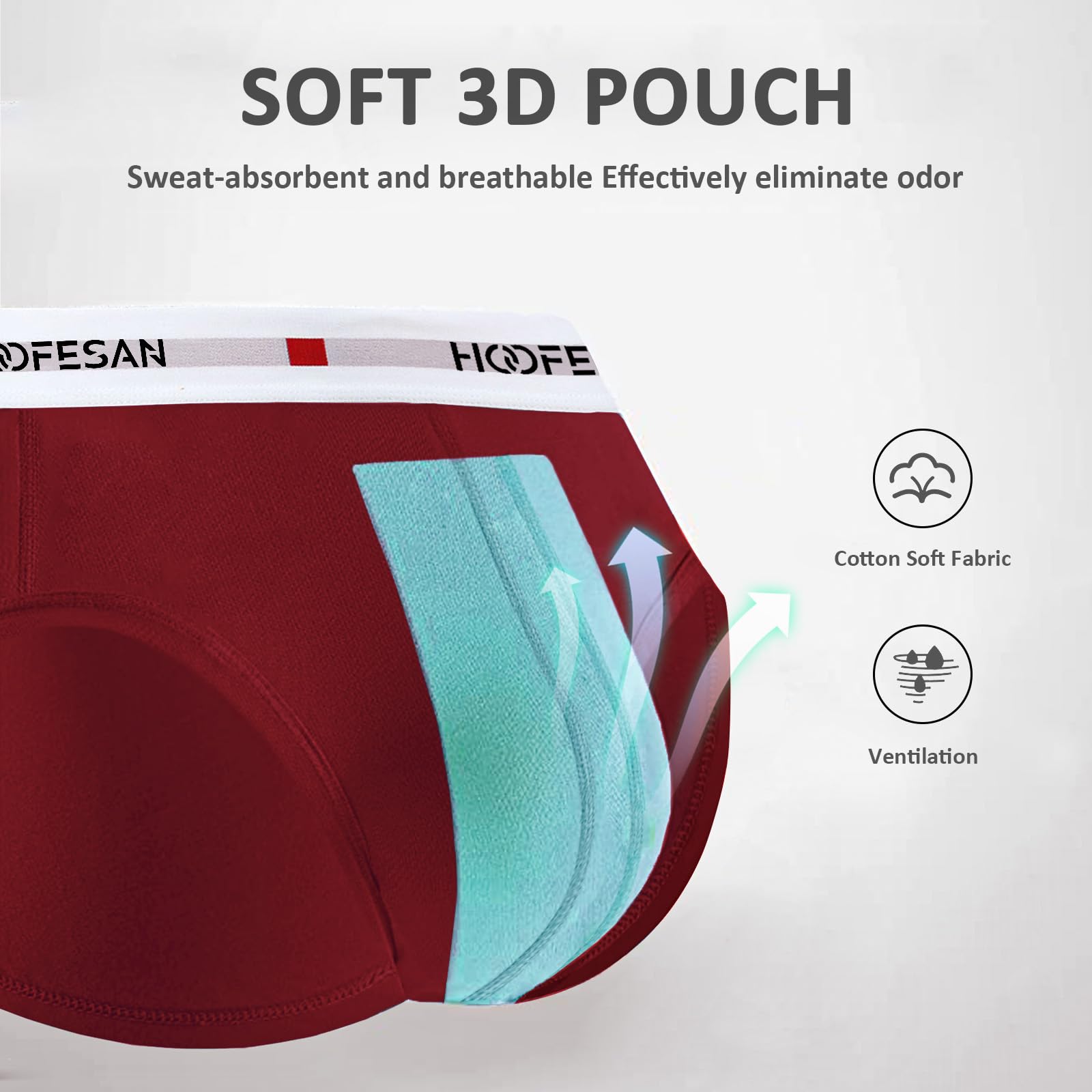 HOOFESAN Mens Underwear Briefs Pack Stretch Cotton Low Rise Briefs for Men Wide Waistband Multipack