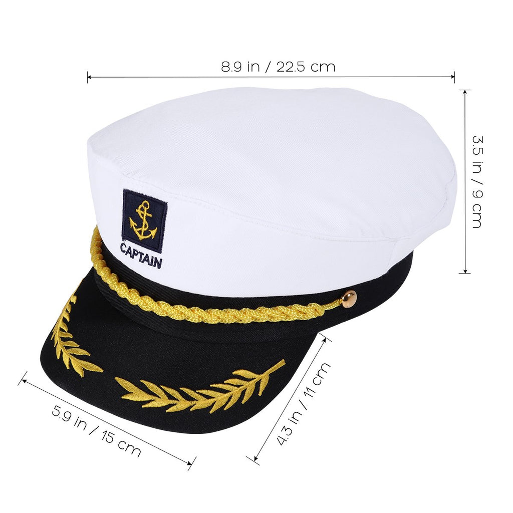 Adult Yacht Captain Hat White Sailor Hat for Women Men Yacht Boat Sailor Captain Cap Marine Admiral Costume Party Cosplay Accessory