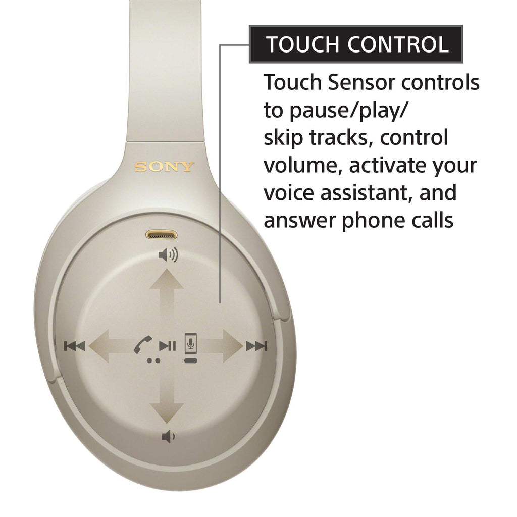 Sony WH-1000XM4 Wireless Premium Noise Canceling Overhead Headphones with Mic for Phone-Call and Alexa Voice Control, Silver WH1000XM4