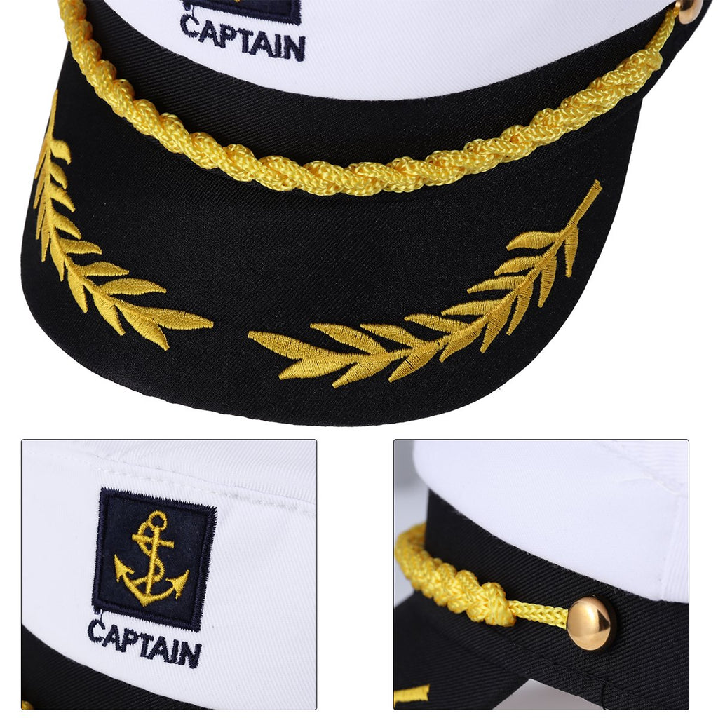 Adult Yacht Captain Hat White Sailor Hat for Women Men Yacht Boat Sailor Captain Cap Marine Admiral Costume Party Cosplay Accessory