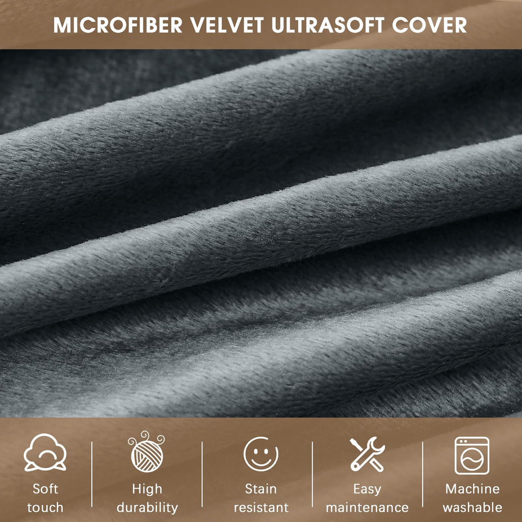 ILPEOD 3 Feet Bean Bag Chair - BeanBag Chairs for Adults, Living Room Furniture Sofa with Soft Micro Fiber Cover, Round Fluffy Couch for Bedroom College Dorm - Grey