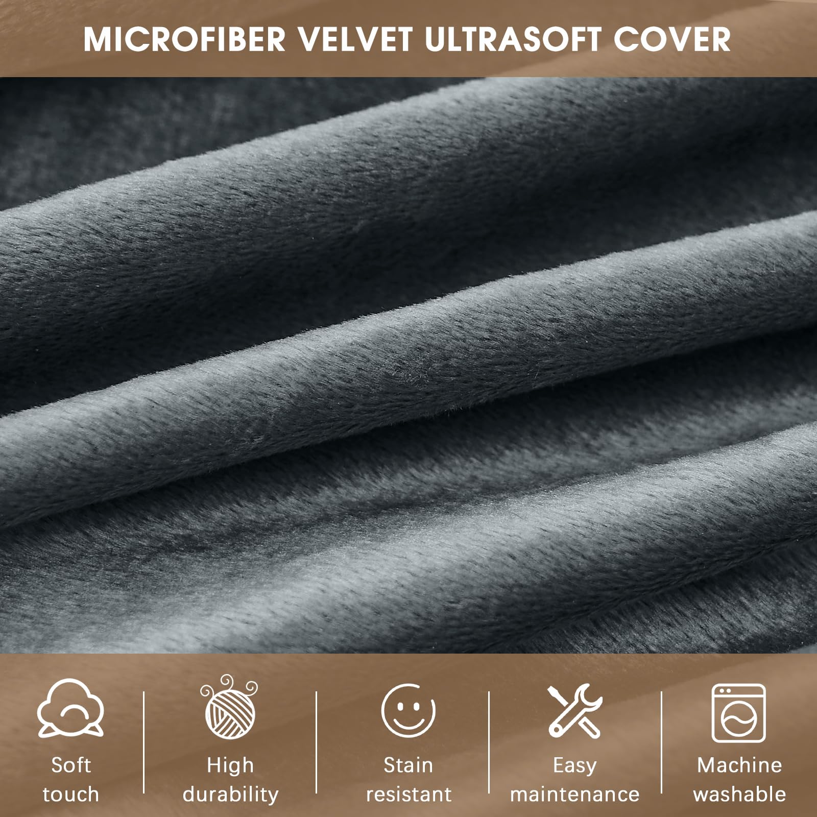 ILPEOD 3 Feet Bean Bag Chair - BeanBag Chairs for Adults, Living Room Furniture Sofa with Soft Micro Fiber Cover, Round Fluffy Couch for Bedroom College Dorm - Grey