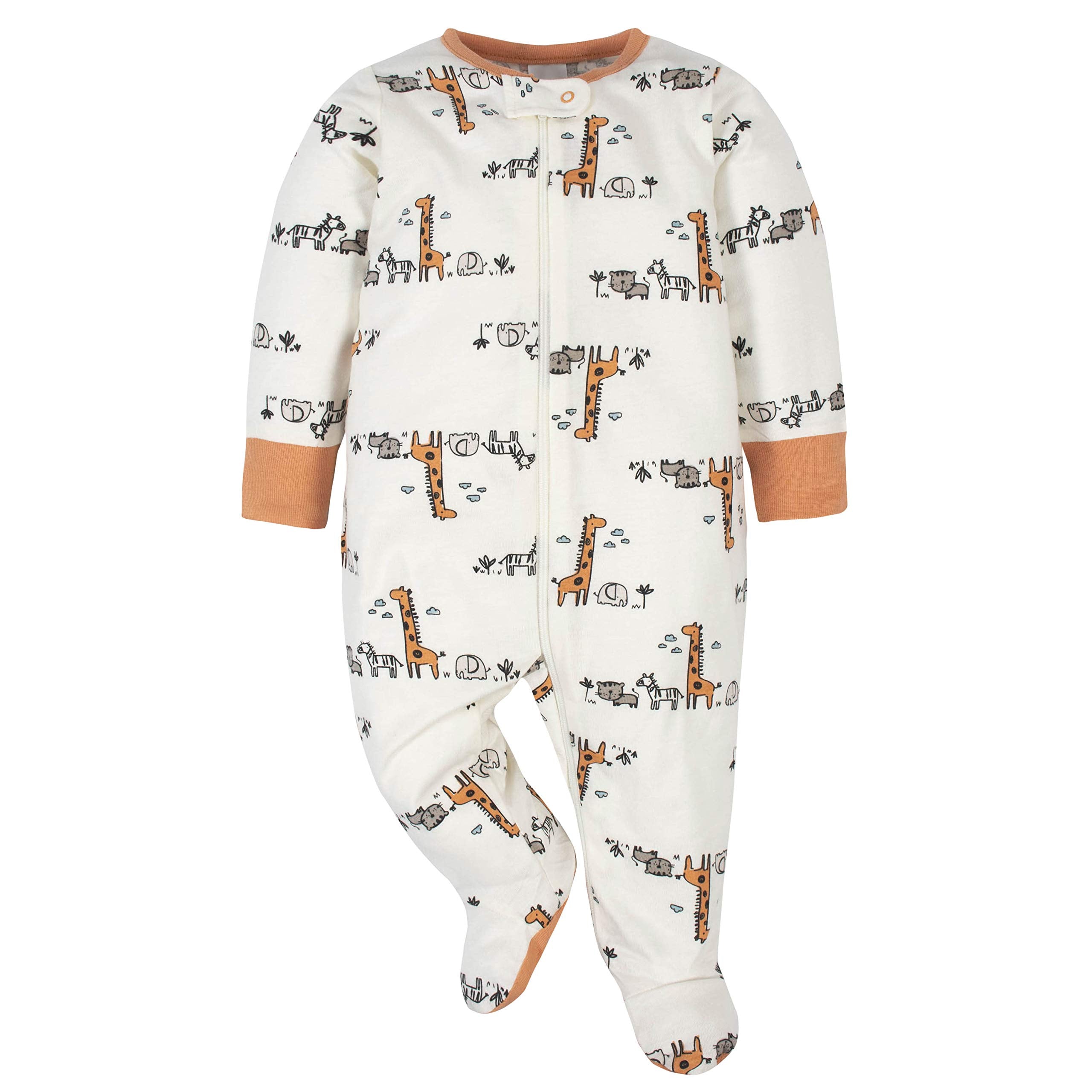 Gerber Baby Boys 4 Pack Sleep 'N Play Footie, Jungle Blue, 0-3 Months