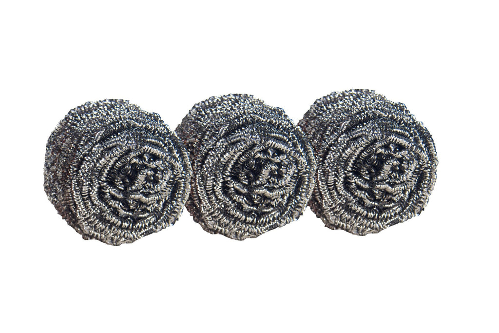 Scotch-Brite Stainless Steel Scrubbers, Scouring Pads for Cleaning Tough Baked-On Messes, Metal Scrubbers for Cleaning Dishes, 3 Scrub Pads