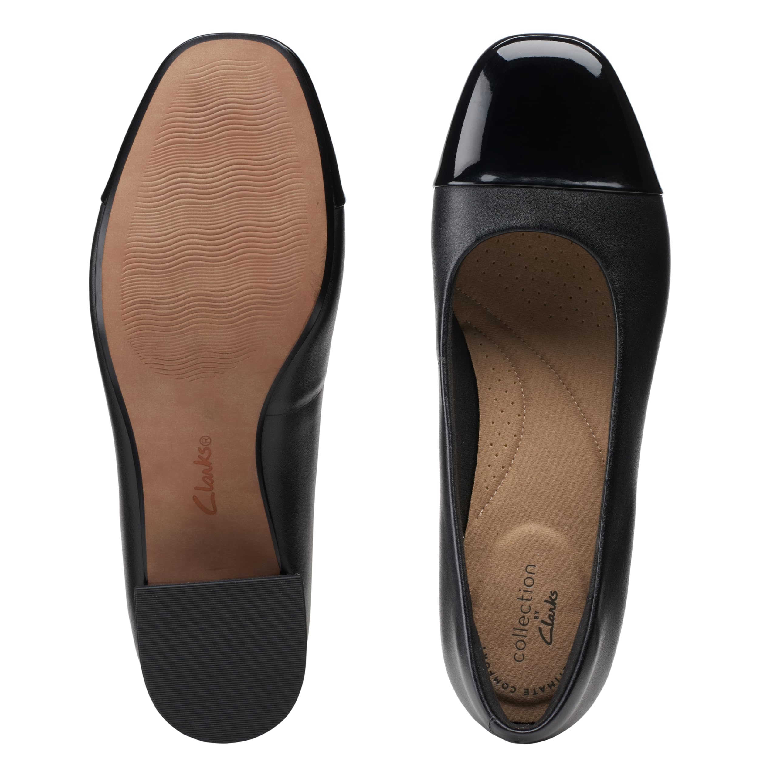 Clarks Women's Marilyn Sara Pump, Black Leather/Synthetic Combination, 9