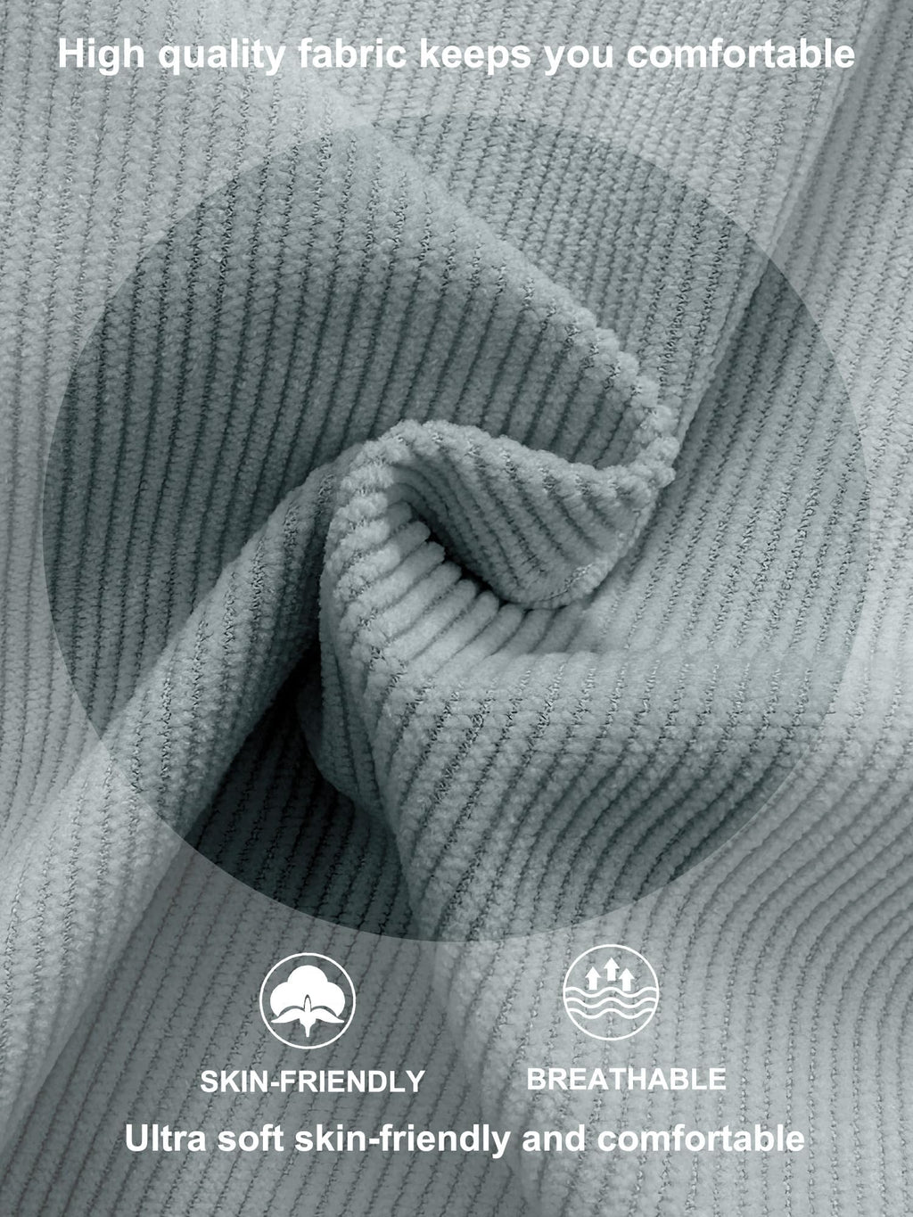 PLEPAN Mens Corduroy Shorts Casual 7 Inch Inseam Elastic Waist Drawstring Summer Beach Short Light Blue X-Large