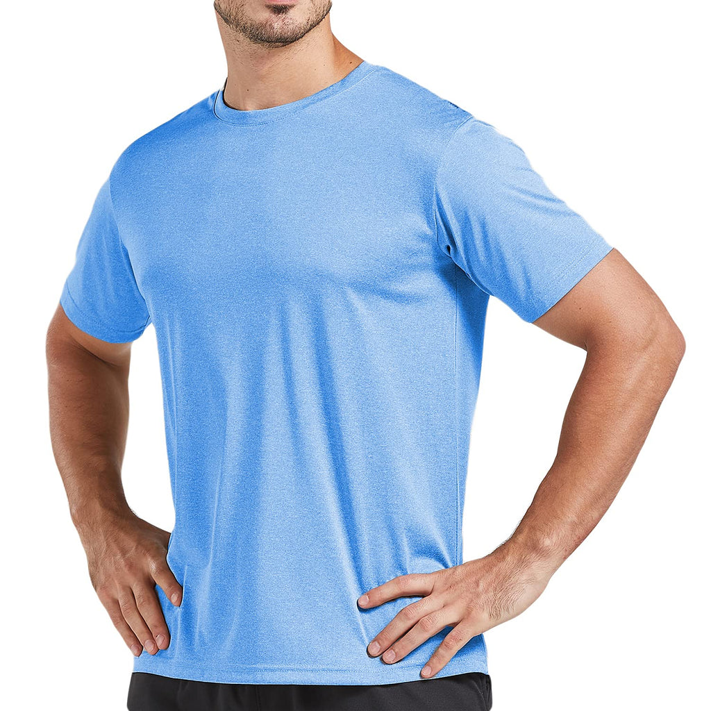 5 Pack Men's Dry Fit T Shirts Athletic Running Gym Workout Short Sleeve Tee Shirts for Men (US, Alpha, Large, Regular, Regular, Set 2)