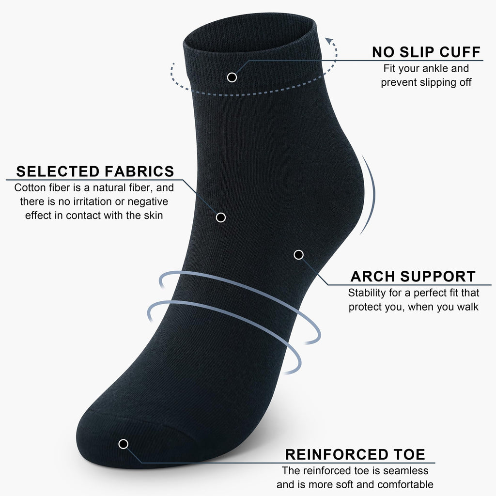 CHARMKING 8 Pairs Ankle Socks for Women Low Cut Cotton Socks Soft Moisture-wicking Casual Socks Non Slip Breathable (Multicolor)