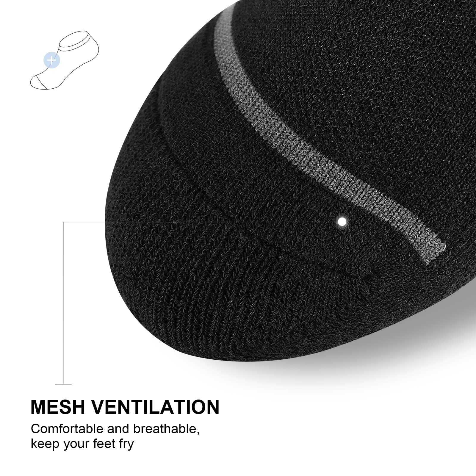 PAPLUS No Show Socks Men 6 Pairs, Non Slip Cushioned Athletic Low Cut Socks with Arch Support