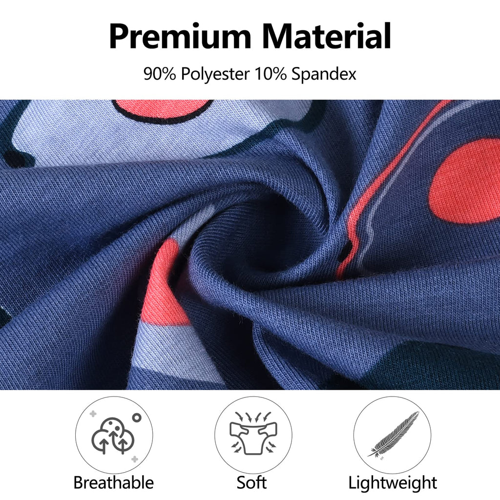 HUOPAOSHUO Underwear for Men Breathable Trunks Underwear Soft Friut Pattern Boxer Briefs Pack of 5 colour L