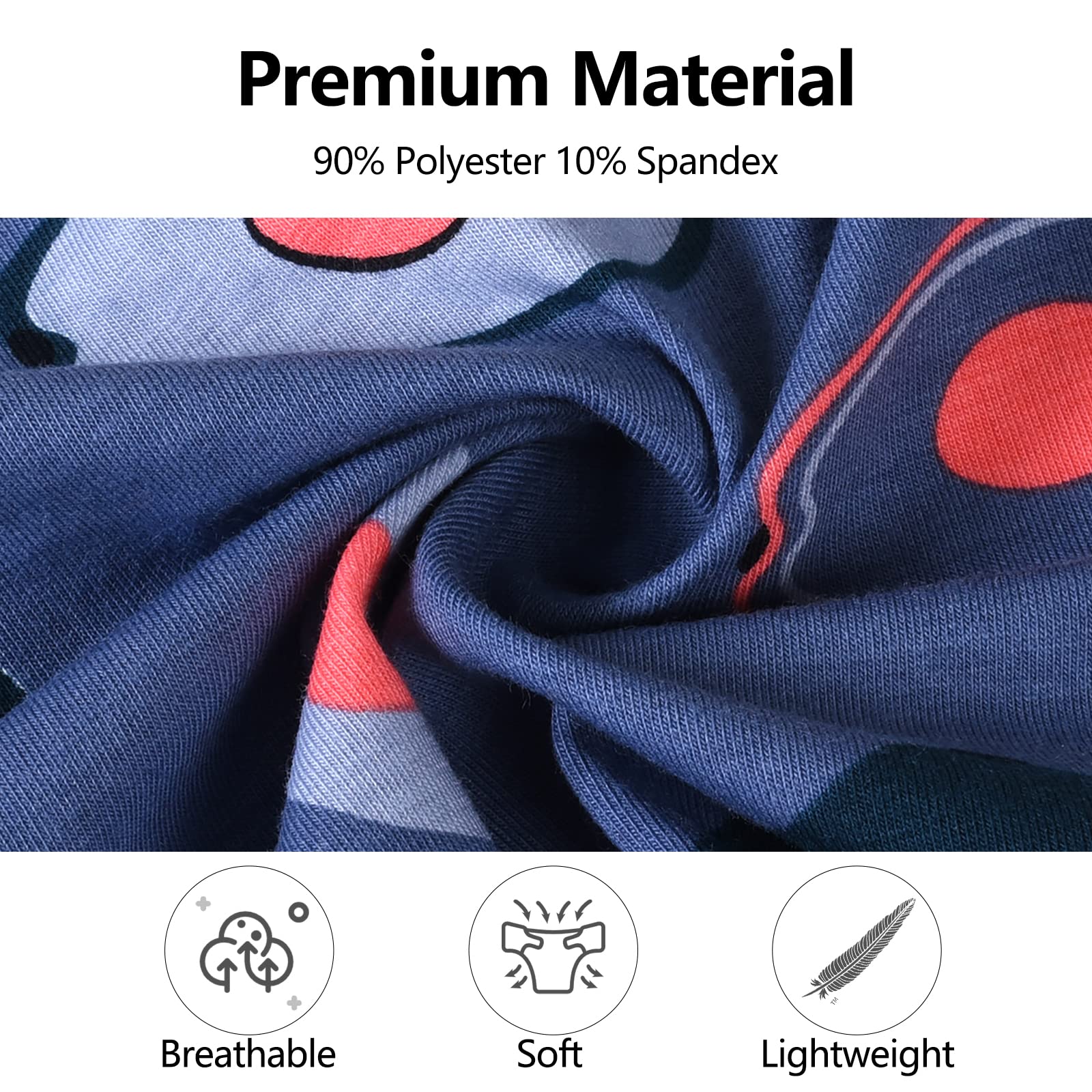 HUOPAOSHUO Underwear for Men Breathable Trunks Underwear Soft Friut Pattern Boxer Briefs Pack of 5 colour L