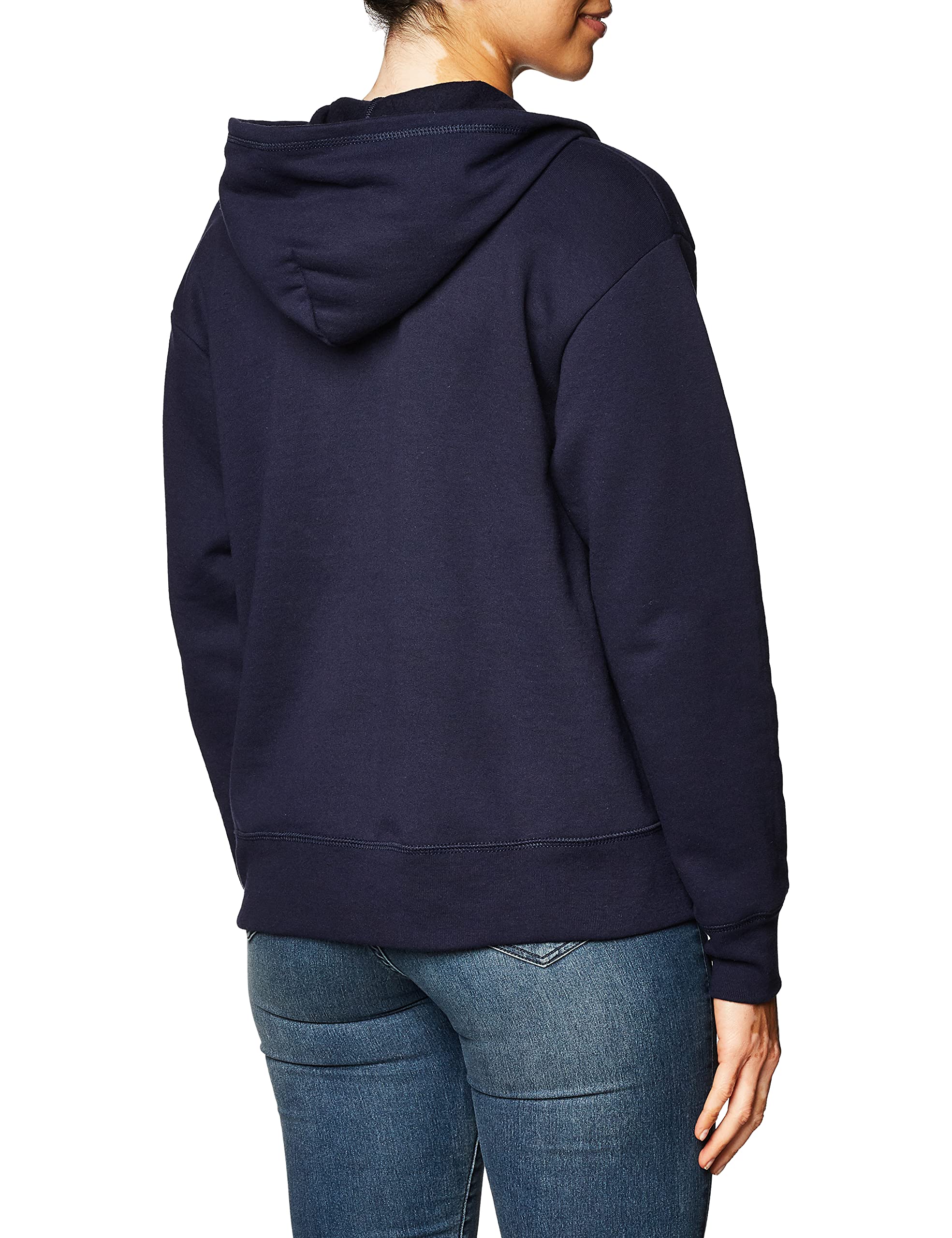 Hanes Women's EcoSmart Full-Zip Hoodie Sweatshirt, Navy, x Large