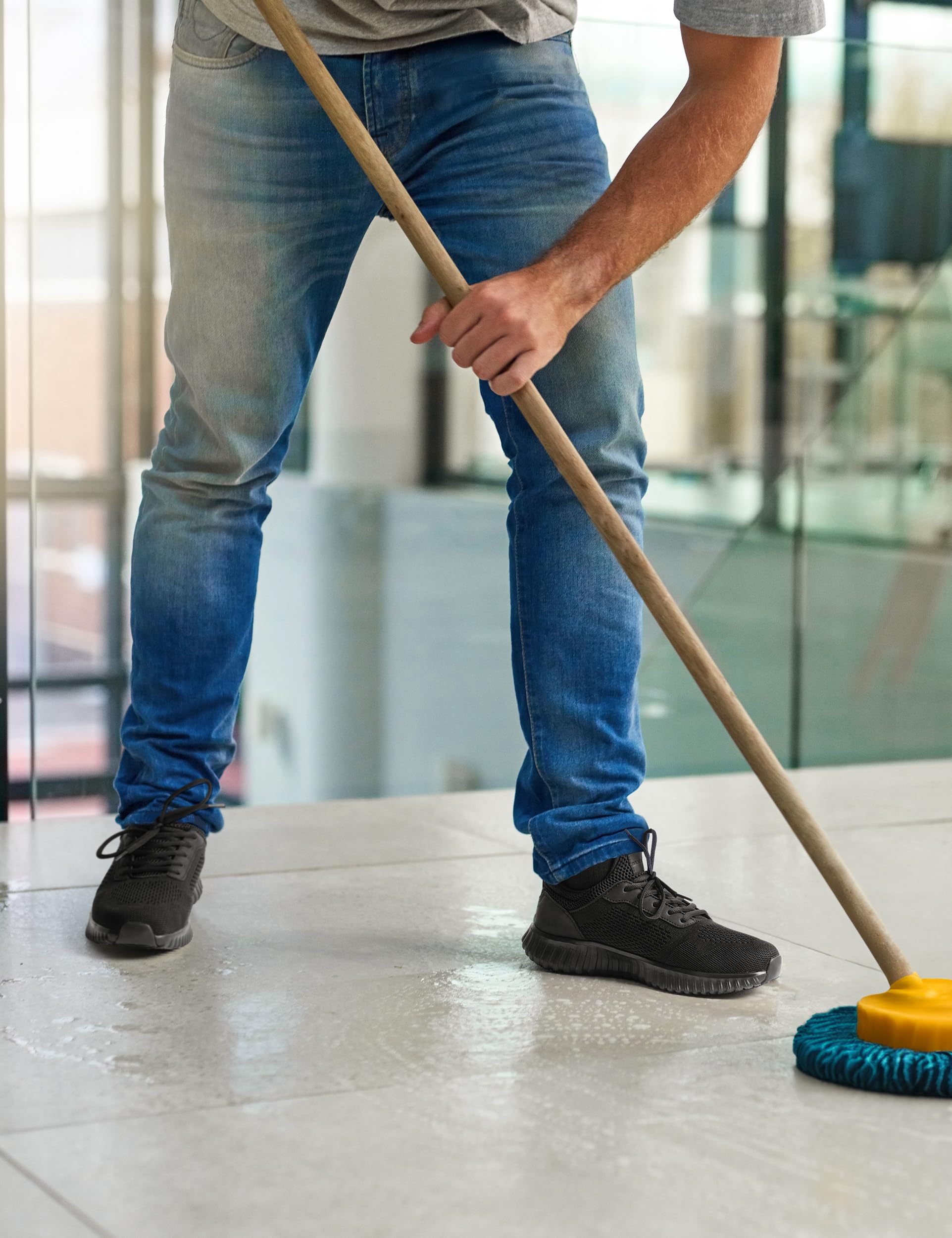 Bruno Marc Men's Non Slip Work Shoes Walking Zapatos Trabajo Black & Lightweight Food Service Chef Kitchen Restaurant Resistant Sneakers,Size 11,Black,SBWO2302M