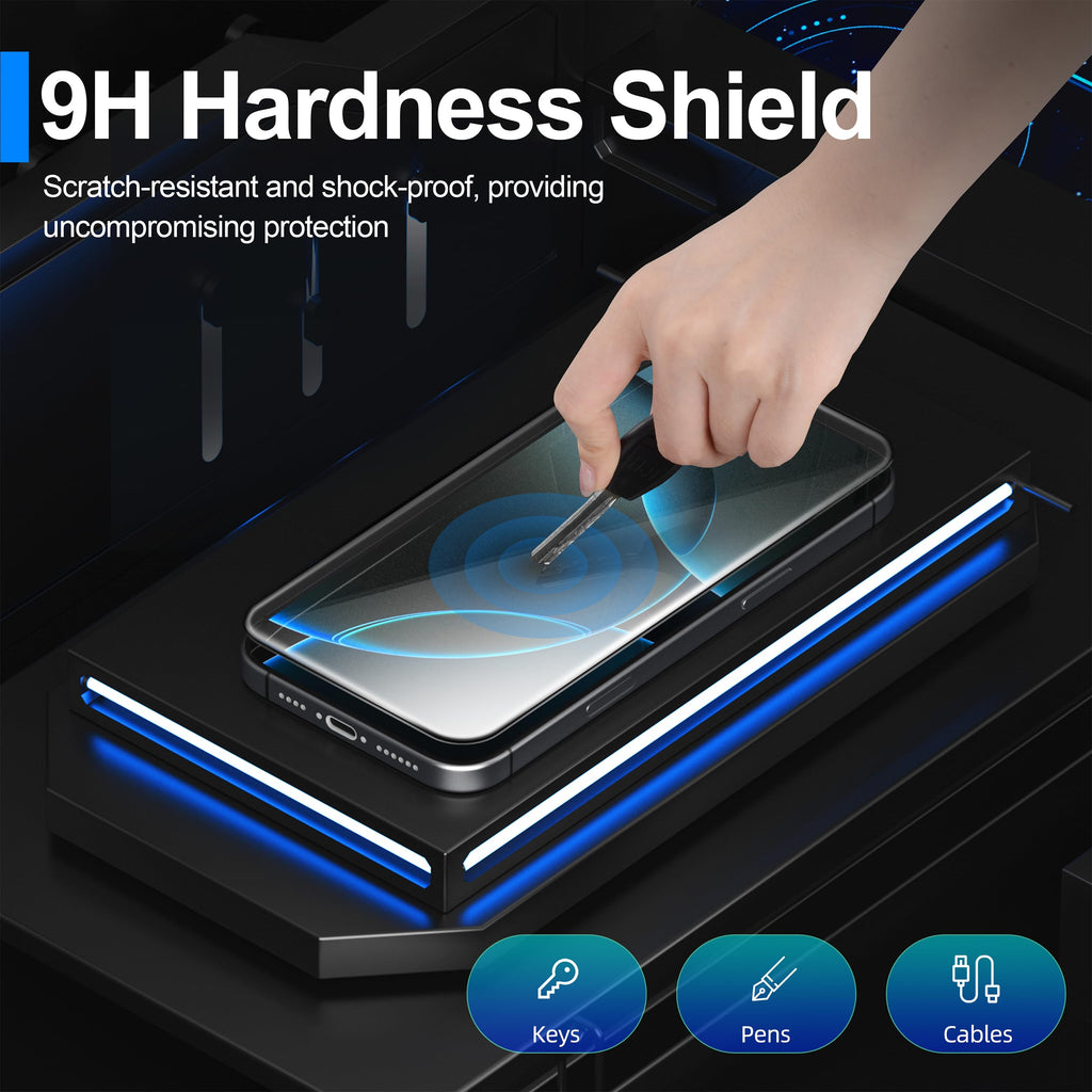 Ailun 3 Pack Screen Protector for iPhone 16 Pro [6.3 inch] + 3 Pack Camera Lens Protector with Installation Frame,Case Friendly Tempered Glass Film,[9H Hardness] - HD