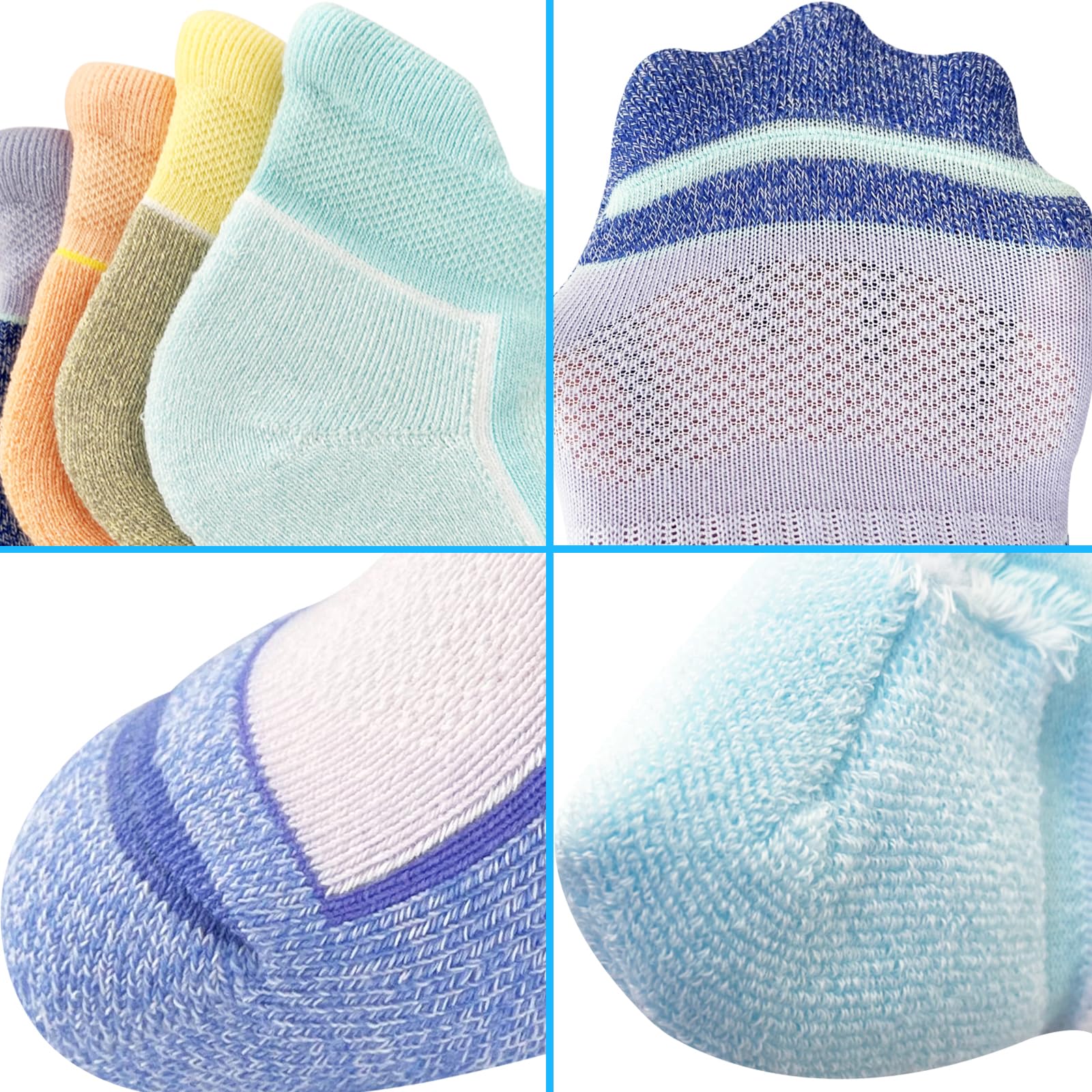 Womens Ankle Comfort Cushioned Anti-blister Wicking Athletic Running Socks 5 Pairs