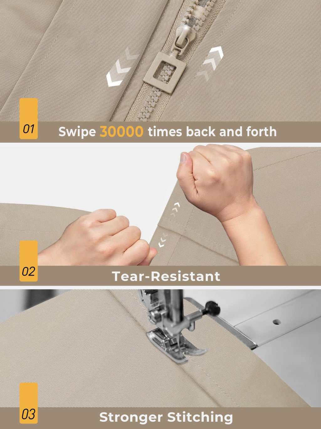 SaphiRose Women's Long Hooded Rain Jacket Outdoor Raincoat Windbreaker(Khaki,Medium)