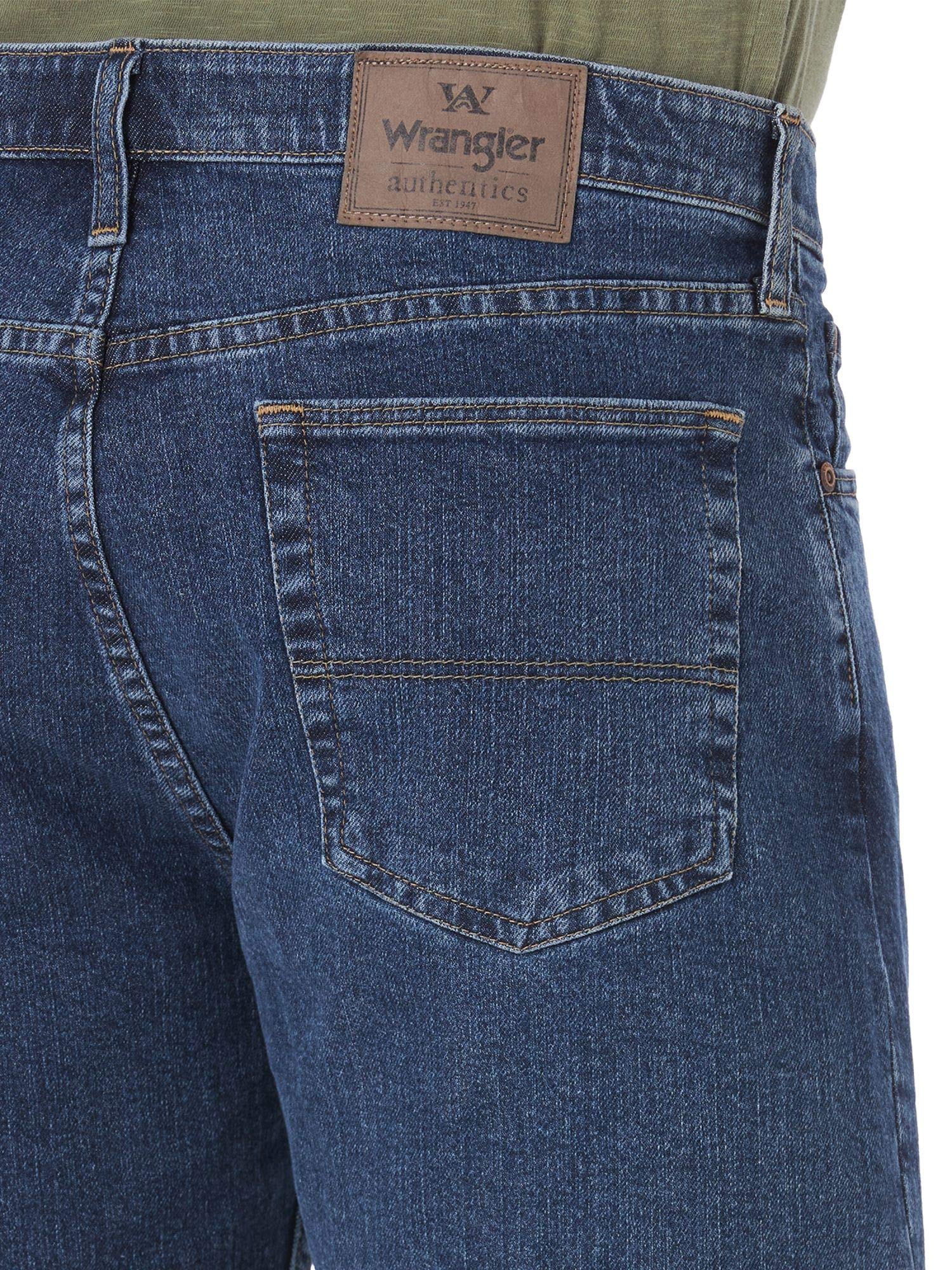 Wrangler Authentics mens Comfort Flex Waistband Denim Shorts, Dark Stonewash, 36 US