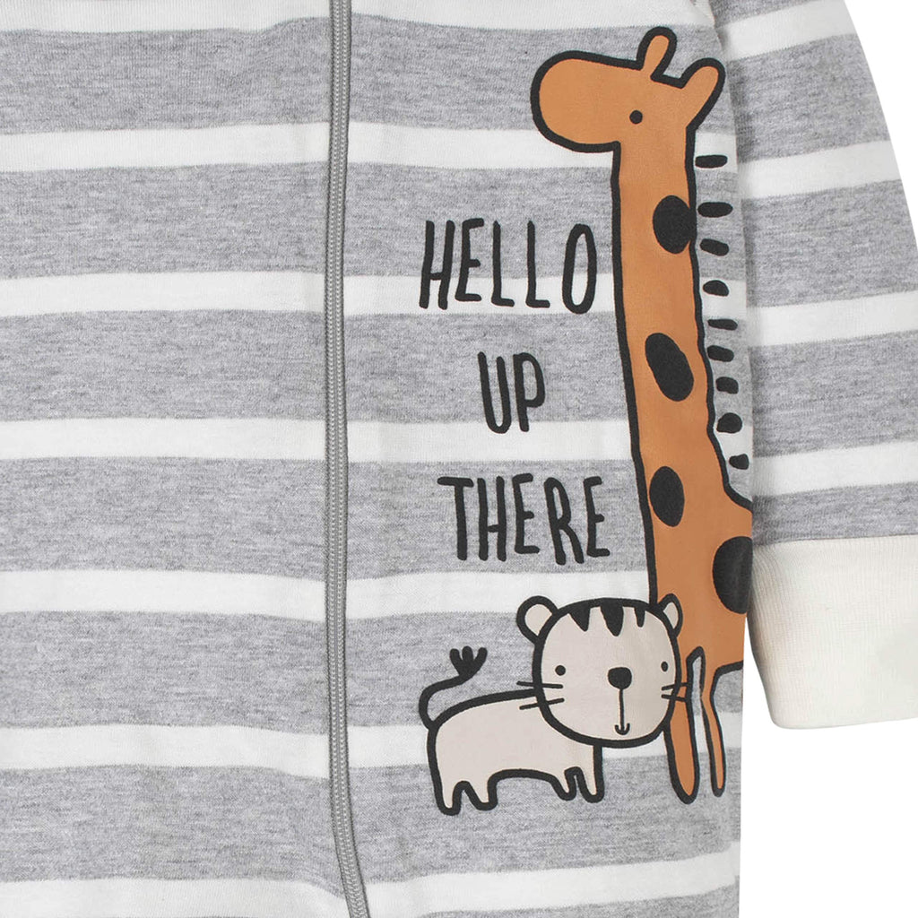 Gerber Baby Boys 4 Pack Sleep 'N Play Footie, Jungle Blue, 0-3 Months