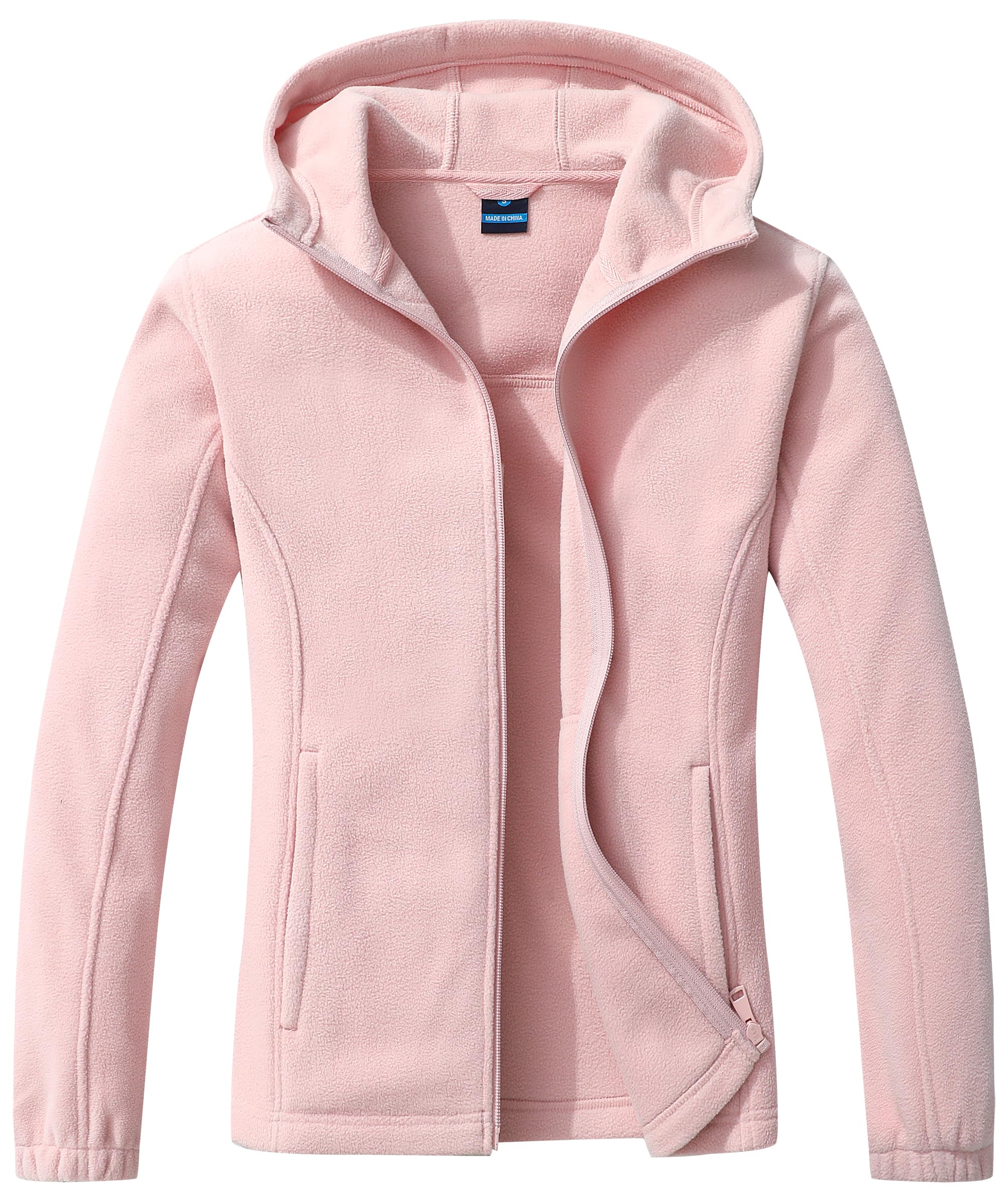 GIMECEN Women's Soft Polar Fleece Jacket Full Zip Hoodies Long Sleeve Sweatshirts Casual Hooded Outerwear