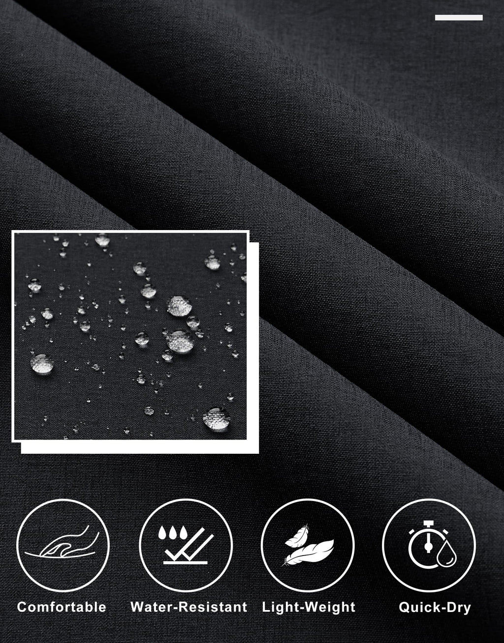 Libin Mens Golf Pants Classic Fit Stretch Work Dress Pants 32" Quick Dry Lightweight Business Casual Trousers Comfort Water Resistant, Black, 34W x 32L